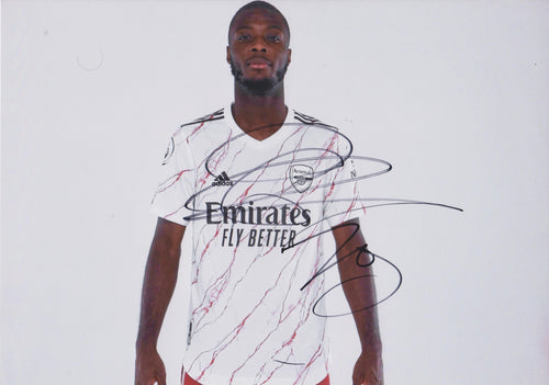 Nicolas Pepe signed 12x8” Arsenal photo