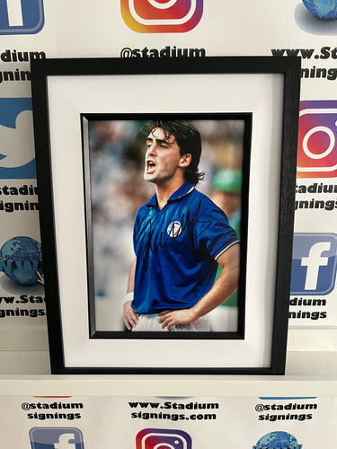 Roberto Mancini signed and framed 12x8” Italy photo