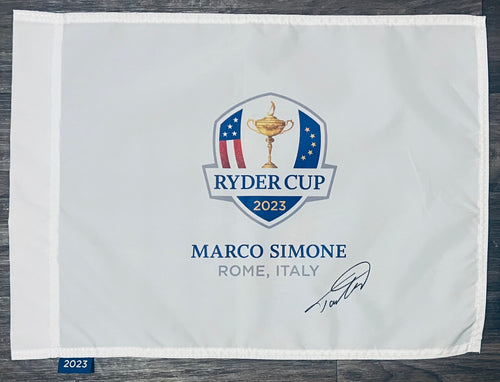 Tommy Fleetwood signed 2023 Ryder Cup golf flag