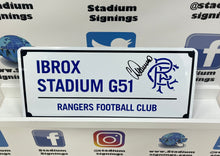 Load image into Gallery viewer, Gary Stevens signed Rangers Ibrox Stadium Street Sign