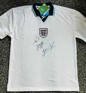 Paul Gascoigne signed England shirt