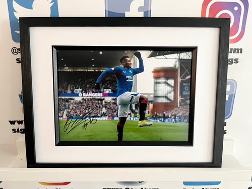 Oscar Cortes signed and framed 12x8” Rangers photo