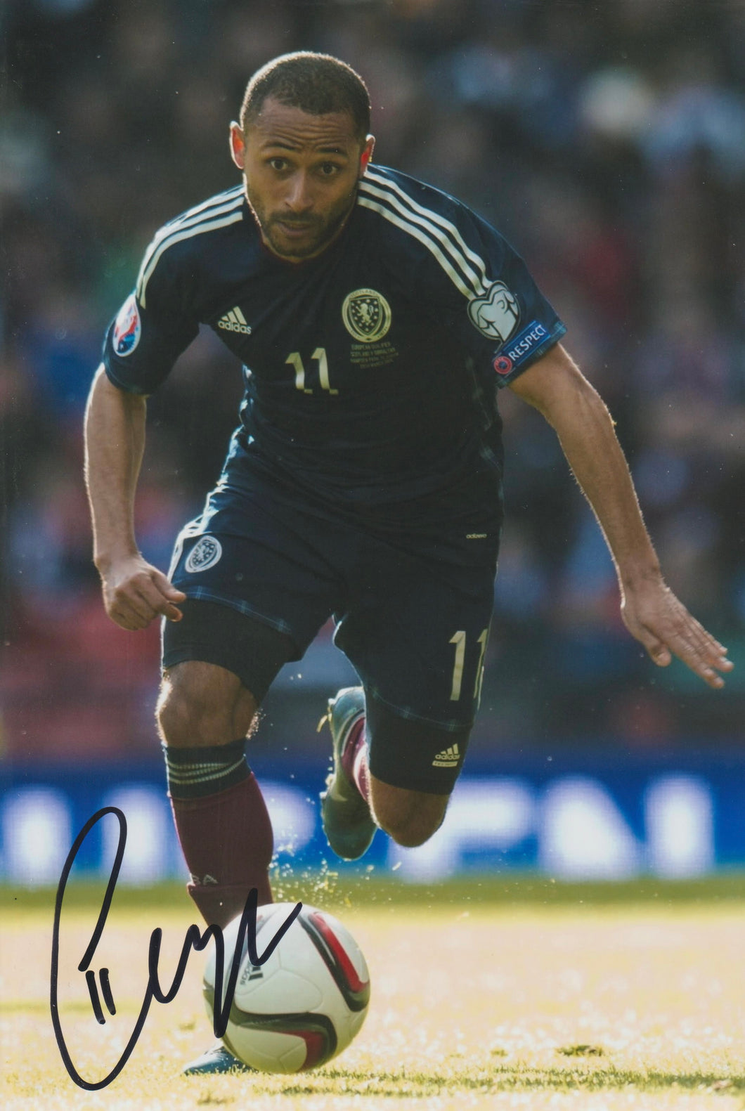 Ikechi Anya signed 12x8” Scotland photo