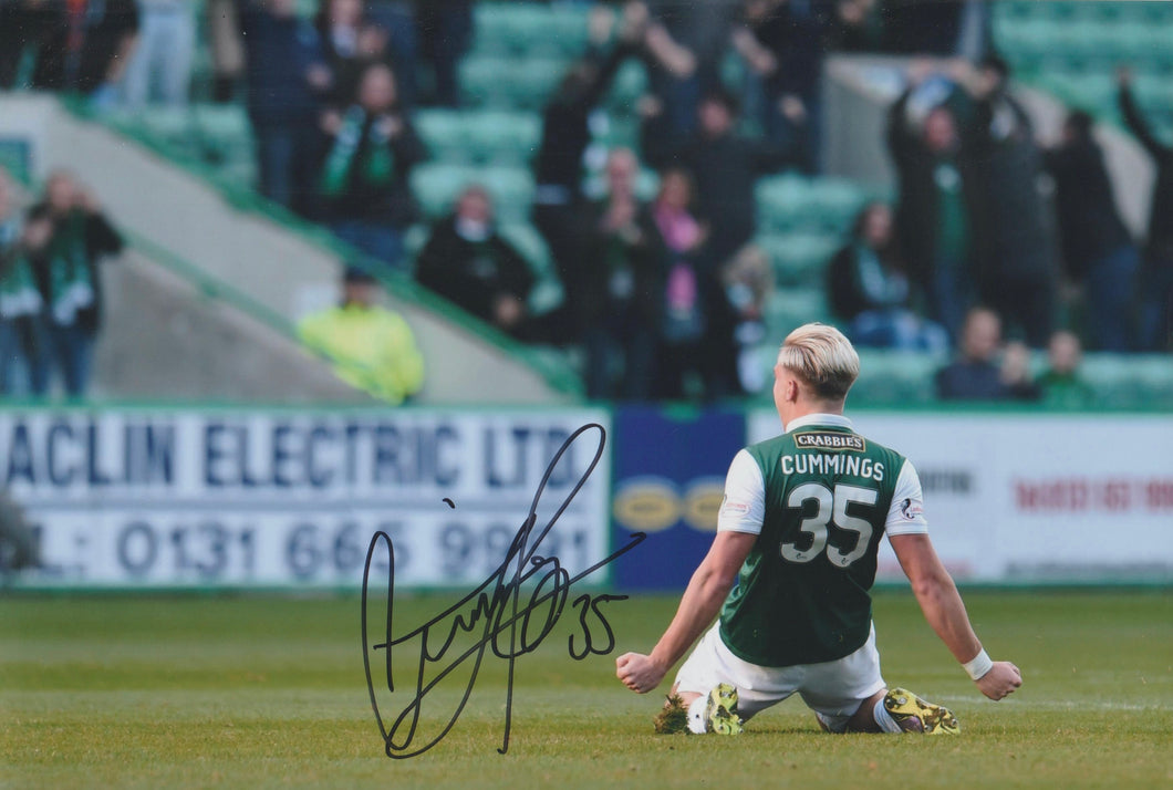 Jason Cummings signed 12x8” Hibs p