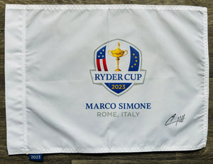 Tyrell Hatton signed 2023 Ryder Cup flag