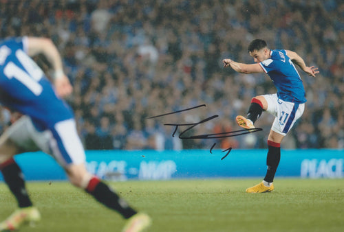 Tom Lawrence signed 12x8” Rangers photo