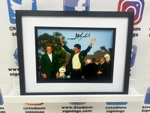 Jose Maria Olazabal signed and framed 12x8” Masters Golf photo