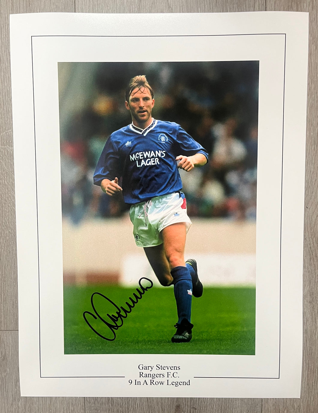 Gary Stevens signed 16x12” Rangers photo