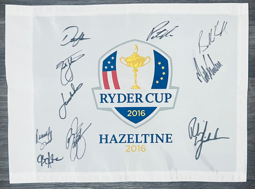 Team USA signed 2016 Ryder Cup golf flag