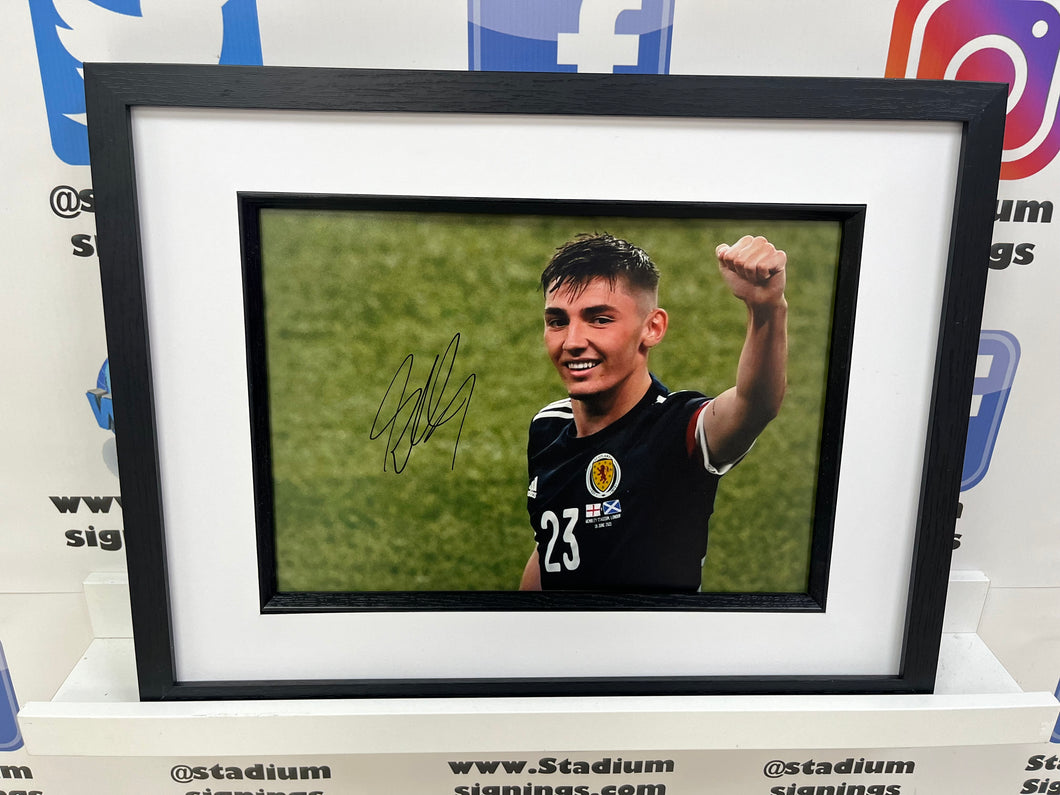 Billy Gilmour signed and framed 12x8” Scotland Photo