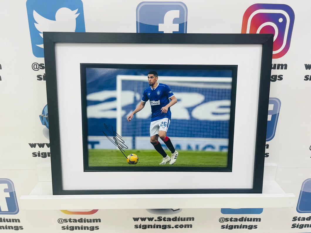 Leon Balogun signed and framed 12x8” Rangers photo