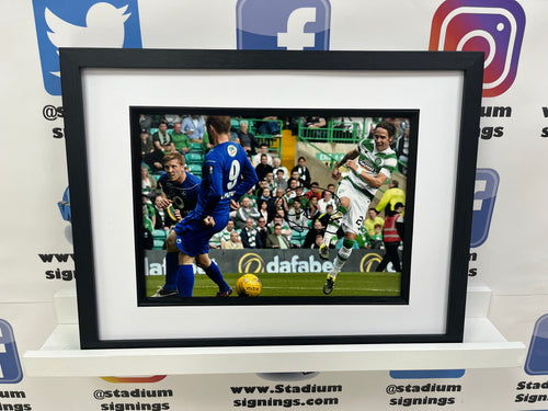 Stefan Johansen signed and framed 12x8” Celtic photo