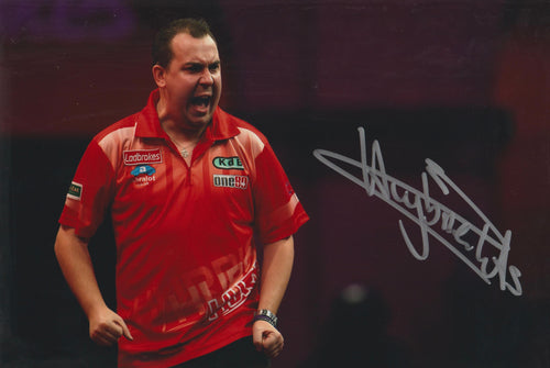 Kim Huybrechts signed 12x8” darts photo