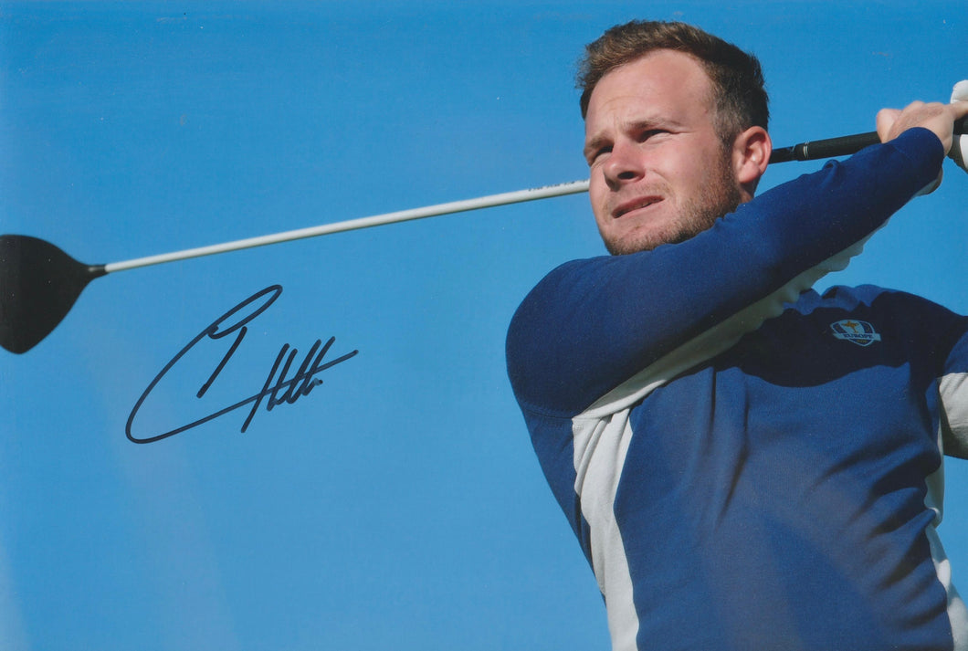 Tyrell Hatton signed 12x8” Ryder Cup golf photo