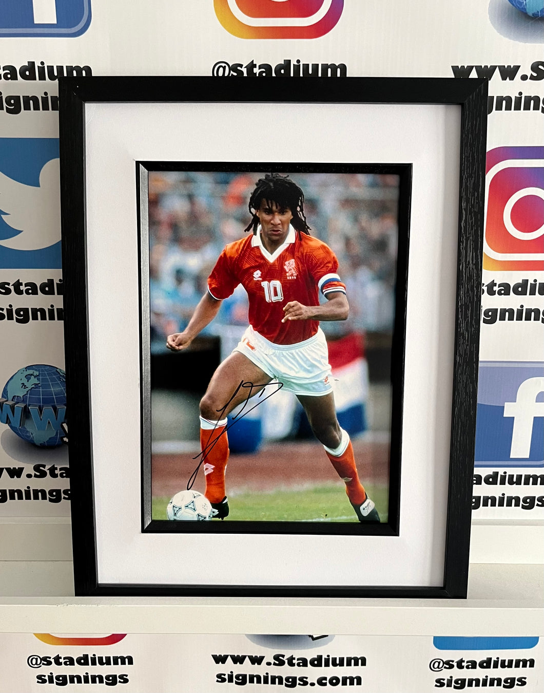 Ruud Gullit signed and framed 12x8” Netherlands photo