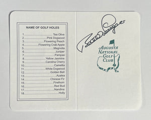 Bernhard Langer signed Masters scorecard