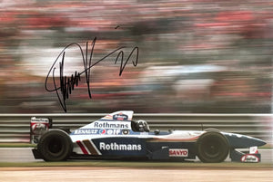 Damon Hill signed 12x8” F1 photo