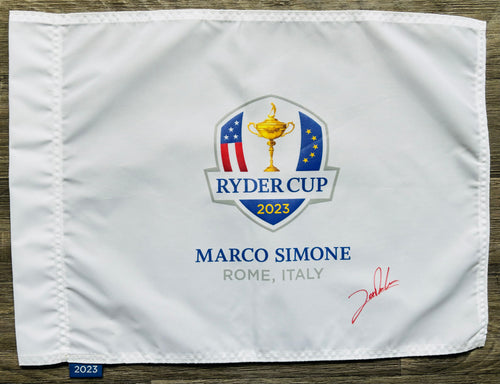 Jon Rahm signed 2023 Ryder Cup golf flag