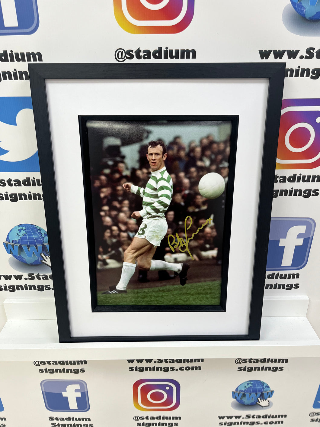 Bobby Lennox signed and framed 12x8” Celtic photo