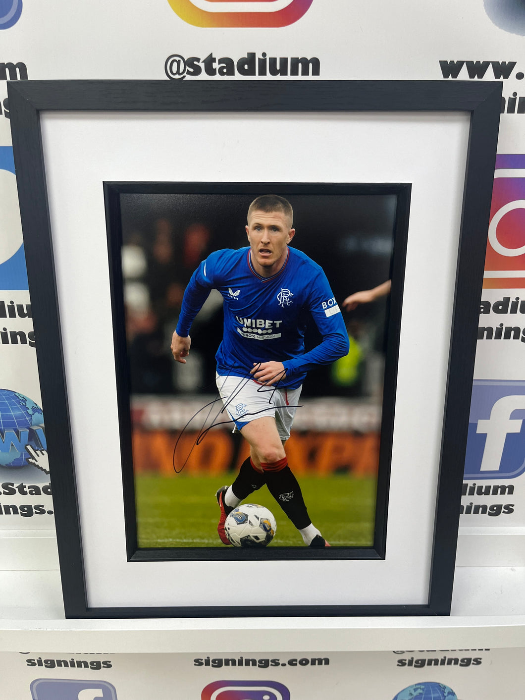 John Lundstram signed and framed 12x8” Rangers photo