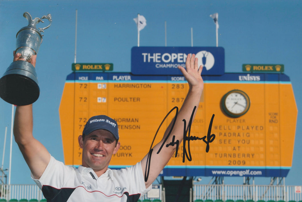 Padraig Harrington signed 12x8” golf photo