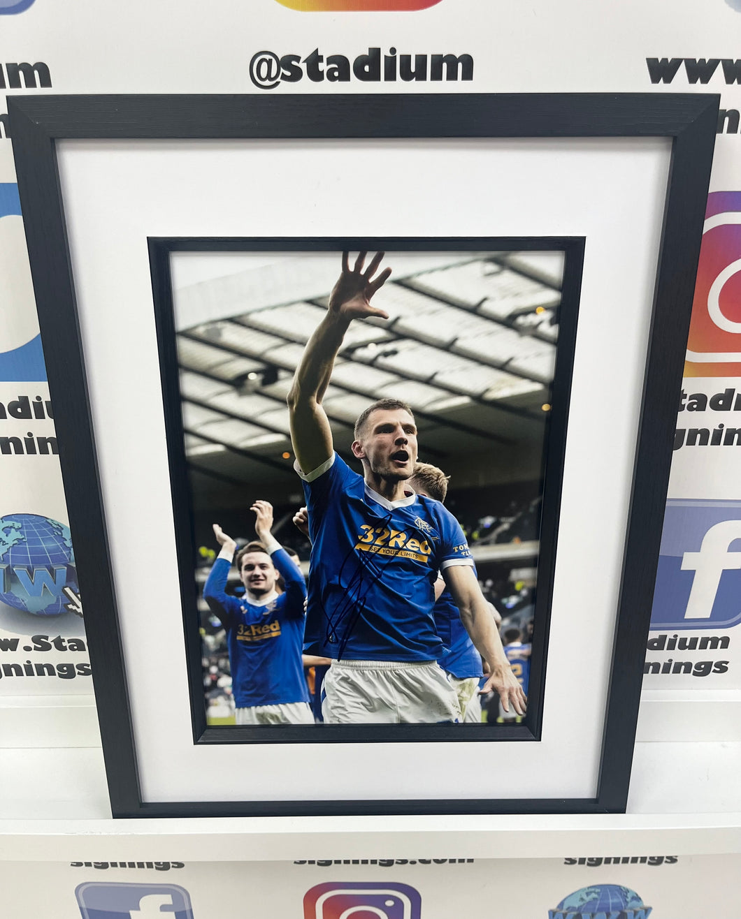 Borna Barisic signed and framed 12x8” Rangers photo