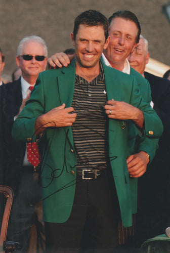 Charl Schwartzel signed 12x8” Masters photo