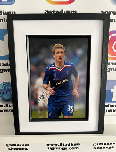 Steven Davis signed and framed 12x8” Rangers photo