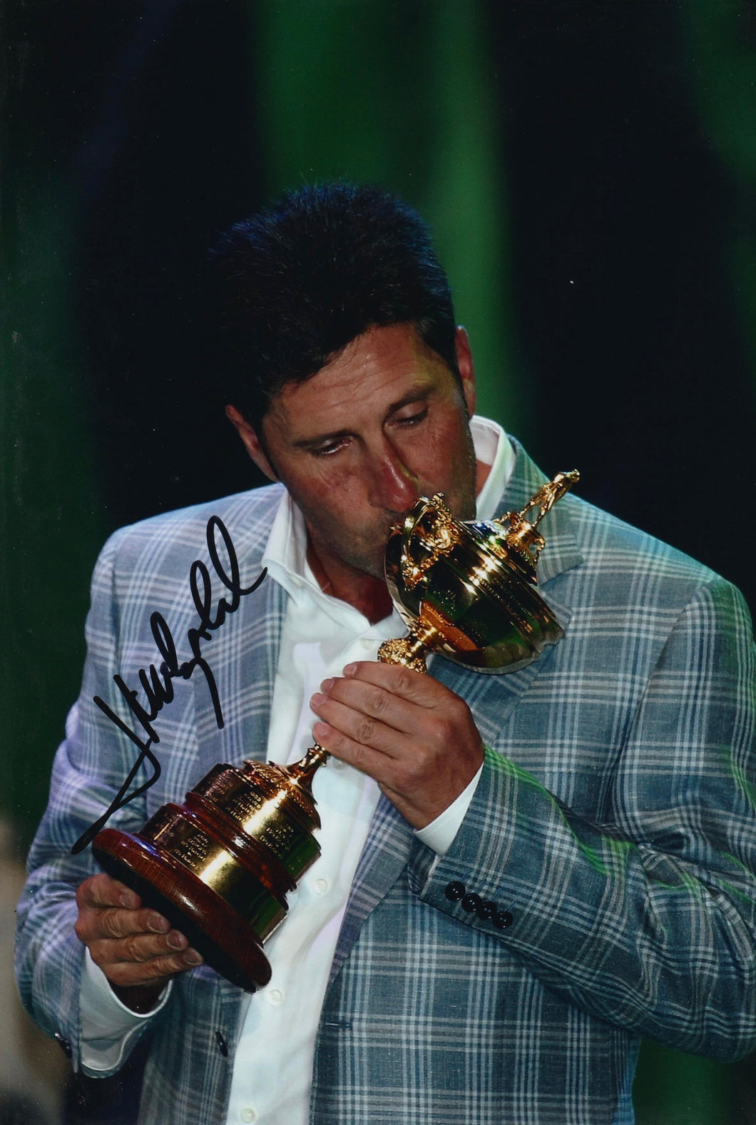 Jose Maria Olazabal signed 12x8” Ryder Cup golf photo