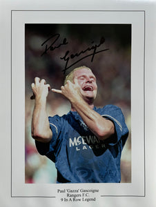 Paul Gascoigne signed 16x12” Rangers photo