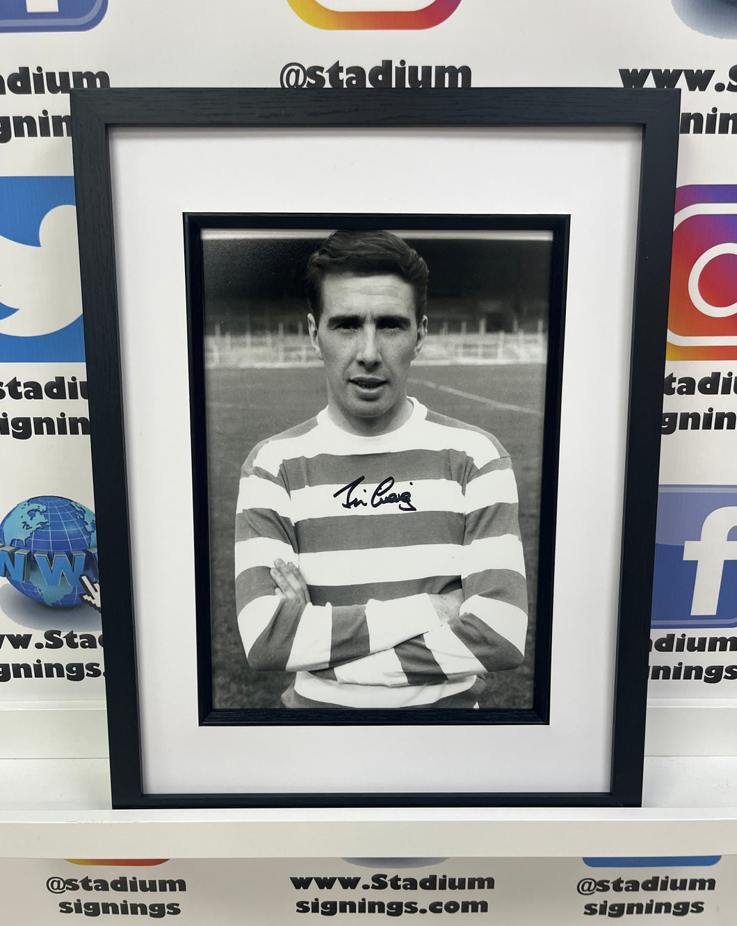 Jim Craig signed and framed 12x8” Celtic photo