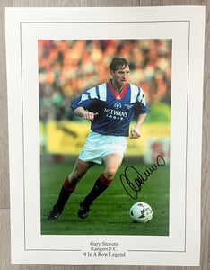 Gary Stevens signed 16x12” Rangers photo