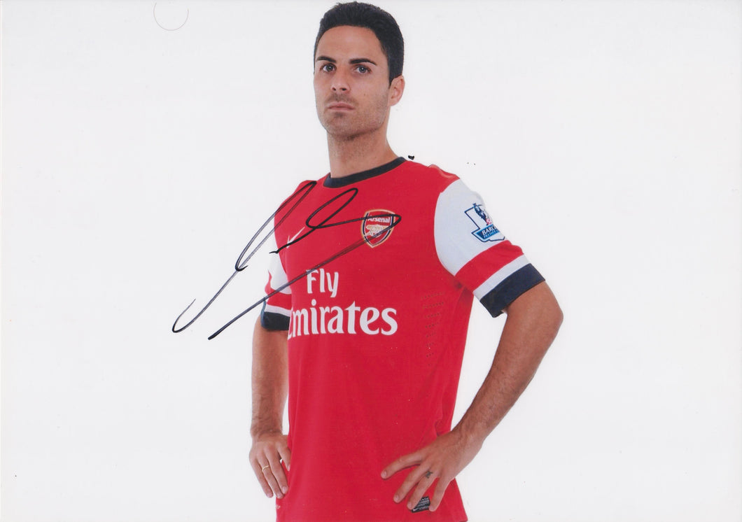 Mikel Arteta signed 12x8” Arsenal photo