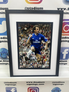 Gianfranco Zola signed and framed 12x8” Chelsea photo