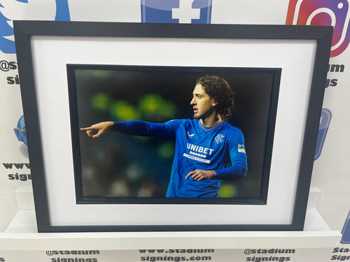 Fabio Silva signed and framed 12x8” Rangers photo