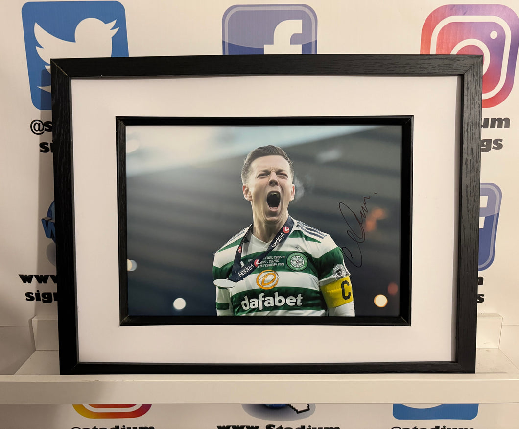 Callum McGregor signed and framed 12x8” Celtic photo