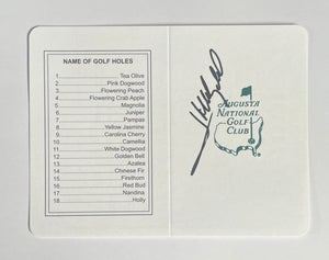 Jose Maria Olazabal signed Masters scorecard