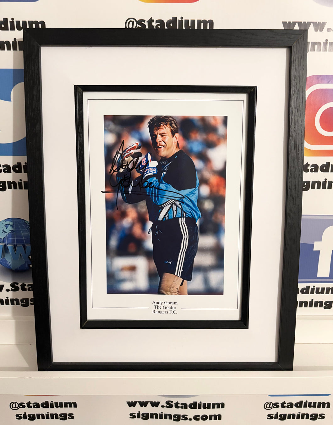 Andy Goram signed and framed 12x8” Rangers photo