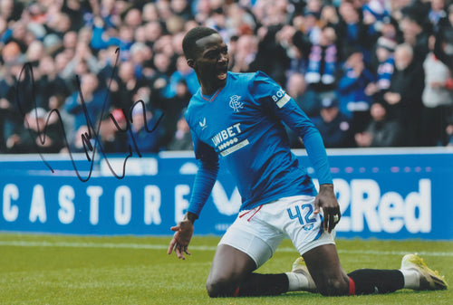 Mohamed Diomande signed 12x8” Rangers photo