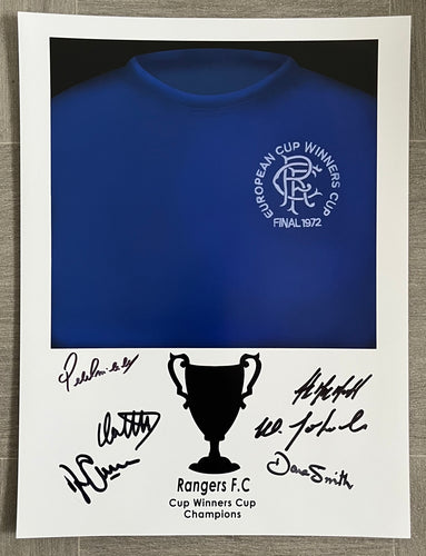 Rangers 16x12” multi signed 1972 Cup Winners Cup Final photo