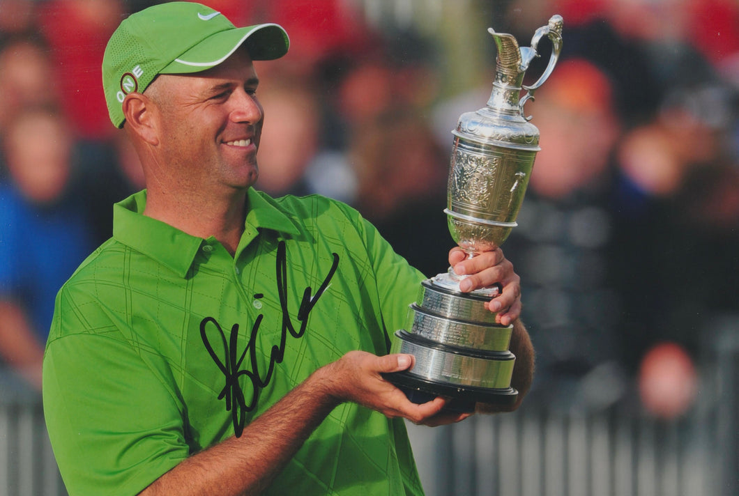 Stewart Cink signed 12x8” golf photo