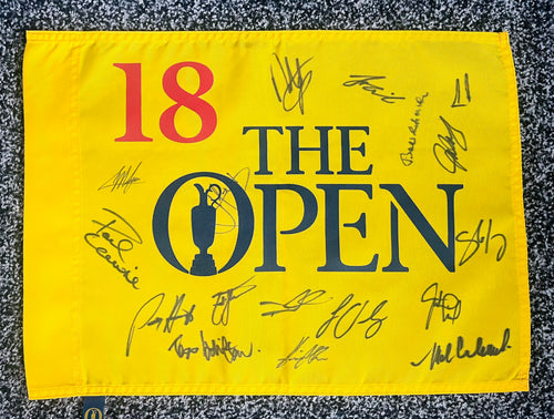 17 Open Champions signed golf flag