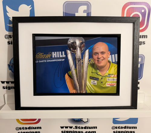 Michael Van Gerwen signed and framed 12x8” darts photo