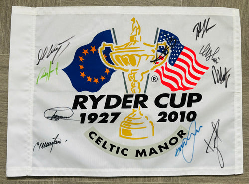 Team Europe Signed 2010 Celtic Manor Ryder Cup Golf Flag