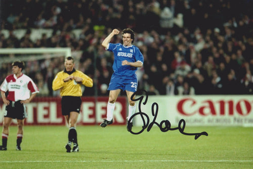 Gianfranco Zola signed 12x8” Chelsea photo