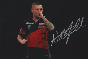 Nathan Aspinall signed 12x8” darts photo