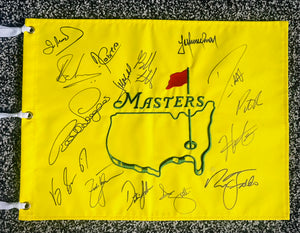 15 Masters Champions multi signed undated flag