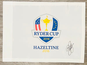 Ricky Fowler signed 2016 Ryder Cup Flag