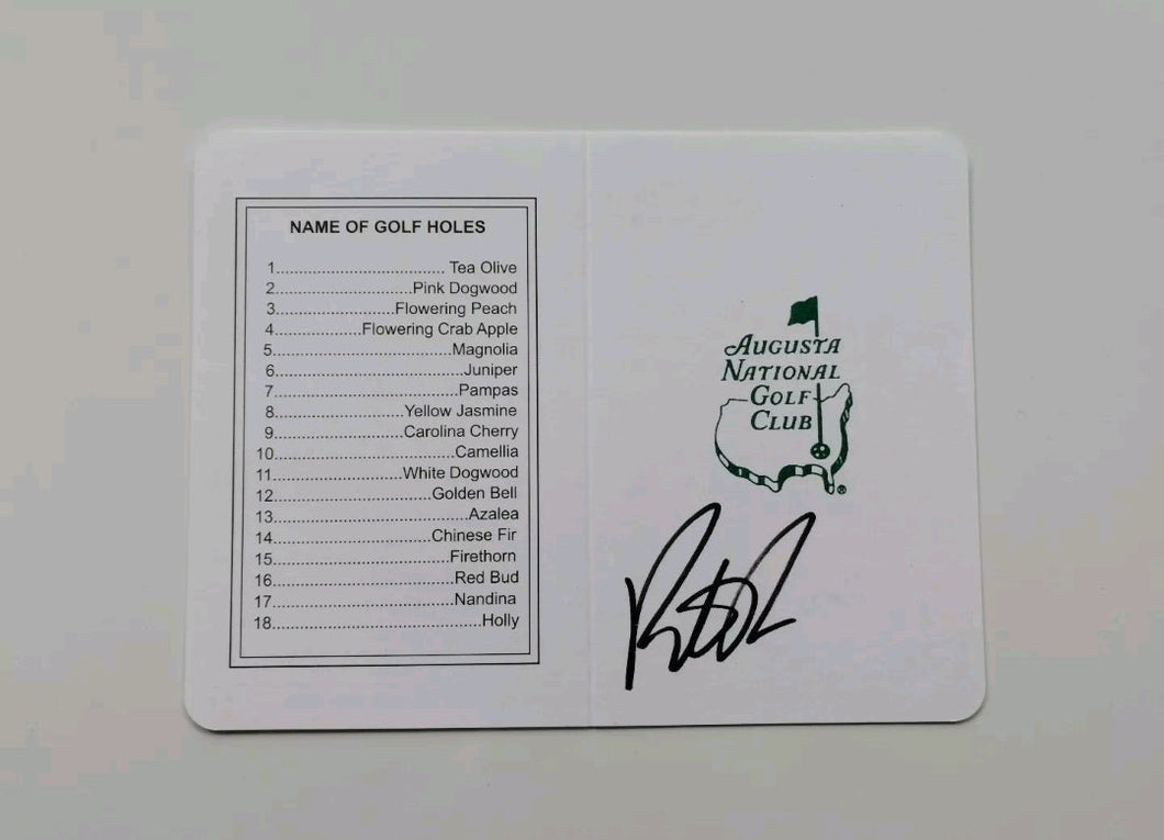 Patrick Reed signed Masters scorecard