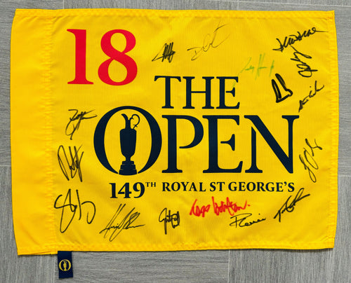 16 Open Champions signed golf flag